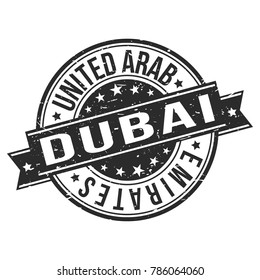 Dubai Arab Emirates Stamp Logo Icon Symbol Design 