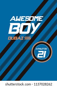 dubai awesome boy,t-shirt design