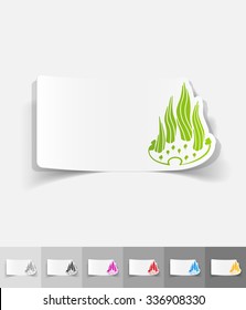 dubai building paper sticker with shadow. Vector illustration