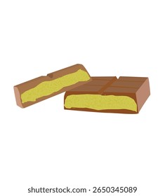 Dubai Chocolate Bar com enchimento de pistache kadayif verde