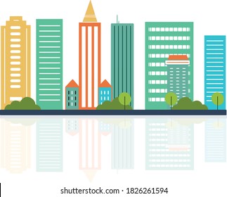 Dubai city colorful paper cut style, vector stock illustration. Cityscape with all famous buildings. Skyline Dubai city composition for design
