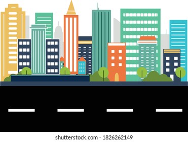 Dubai city colorful paper cut style, vector stock illustration. Cityscape with all famous buildings. Skyline Dubai city composition for design