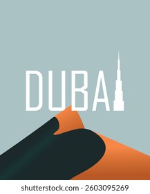 dubai city logo, with city landmark. vector