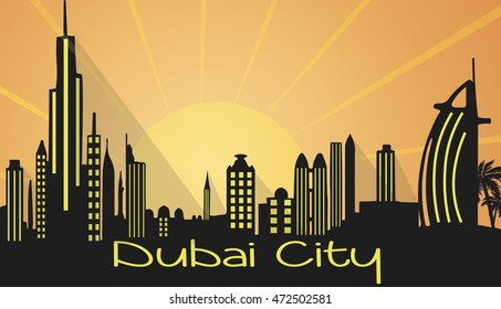Dubai City Silhouette Vector