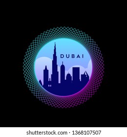 Dubai City Skyline Big City Landscape Logo Inpiration