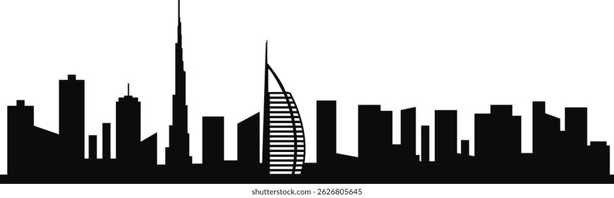 Preparación del horizonte de la ciudad de Dubái en Vector