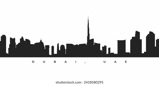 Dubai city skyline silhouette illustration