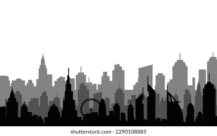 dubai city skyline  silhouette. Vector illustration