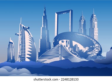 Dubai City Skyline United arab emirates buildings