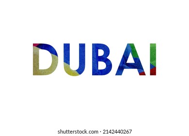 Dubai Colorful Typography Text Banner Vector Stock Vector (Royalty Free ...