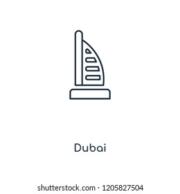 Dubai concept line icon. Linear Dubai concept outline symbol design. This simple element illustration can be used for web and mobile UI/UX.