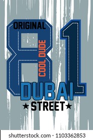 dubai cool dude,t-shirt design