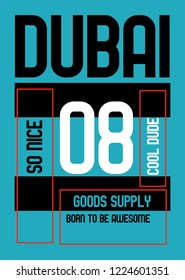 dubai cool dude,t-shirt design