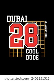 dubai cool dude,t-shirt design fashion vector