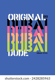 dubai dude,t-shirt design fashion vector