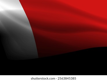 Dubai flag flies majestically on a black background, vector illustration