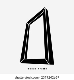 Dubai frame perspective vector icon.