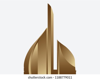 Dubai Gold Tower. vector