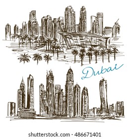 Dubai. Hand drawn collection.