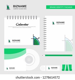Dubai hotel  Logo, Calendar Template, CD Cover, Diary and USB Brand Stationary Package Design Vector Template