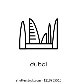 Dubai icon. Trendy modern flat linear vector Dubai icon on white background from thin line Luxury collection, editable outline stroke vector illustration