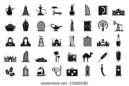 Dubai icons set. Simple set of Dubai vector icons for web design on white background