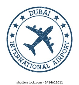 Dubai International Airport Logo. Airport Stamp Vector Illustration. Dubai Aerodrome.