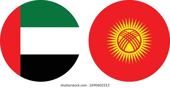 Vector de bandera circular de Dubái y Lativa con fondo transparente 