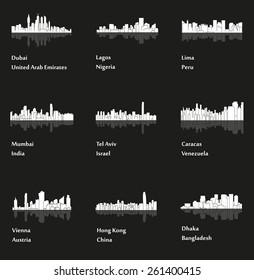 Dubai, Lima, Tel Aviv, Caracas, Vienna,Lagos, Dhaka, Hong Kong, Mumbai (Set of 9 Metropolis)