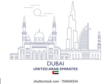 Dubai Linear City Skyline, United Arab Emirates