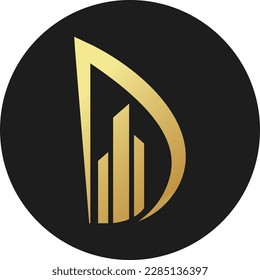 Dubai Logo, Real Estate luxury building gold icon. Great for mobile app, web design, etc.