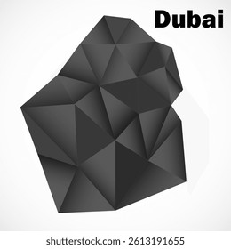 Dubai map in geometric polygonal style on white background
