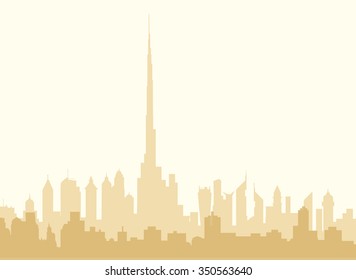 Dubai Morning City Skyline-Vector