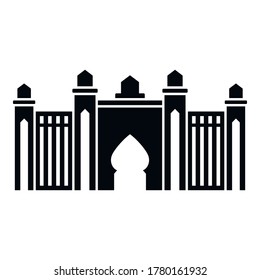 Icono de la mezquita de Dubái. Simple ilustración del icono vector de la mezquita de Dubai para el diseño web aislado en fondo blanco