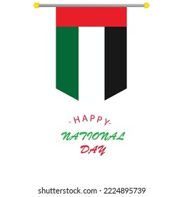 Dubai national day written and UAE flag coming out 