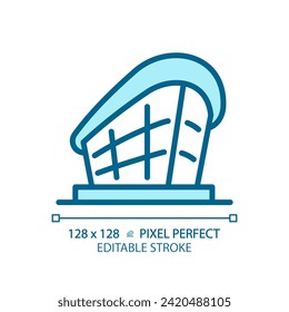 Dubai opera light blue icon. Reminiscent art center. Arabic architecture. Exclusive performance. RGB color sign. Simple design. Web symbol. Contour line. Flat illustration. Isolated object