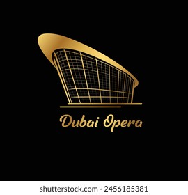 Dubai Opera es un centro de artes escénicas situado en el centro de Dubai en los Emiratos Árabes Unidos. logo, camiseta, Anuncio, tarjeta