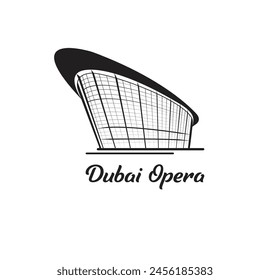 Dubai Opera es un centro de artes escénicas situado en el centro de Dubai en los Emiratos Árabes Unidos. logo, camiseta, Anuncio, tarjeta