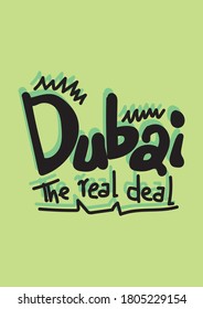 dubai the real deal,t-shirt design fashion vector for boys