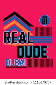 dubai real dude,t-shirt design