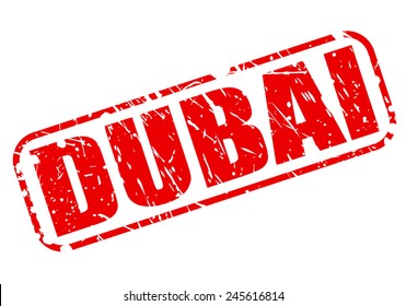 Dubai red stamp text on white