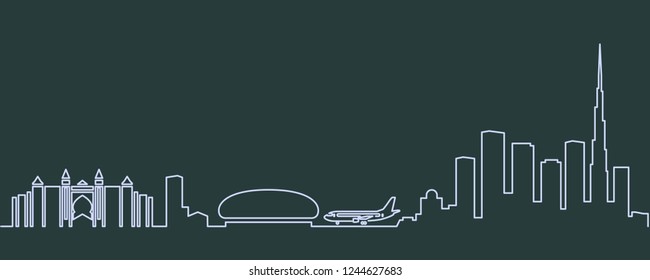 Dubai Single Line Skyline