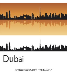 Esquina de Dubai en segundo plano naranja en archivo vectorial editable