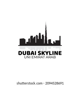 dubai skyline silhouette logo vector icon symbol illustration design