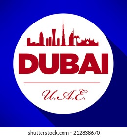 Dubai Skyline with Typography Design