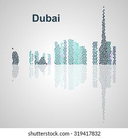 Dubai skyline for your design, concept Illustration.