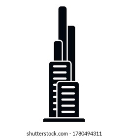 Dubai skyscraper icon. Simple illustration of Dubai skyscraper vector icon for web design isolated on white background
