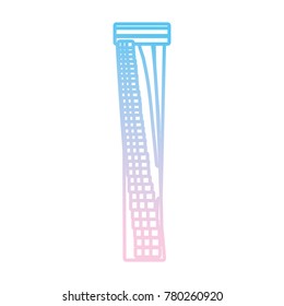 Dubai skyscraper tower neon lines