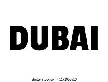 dubai. Text design. Vector illustration.