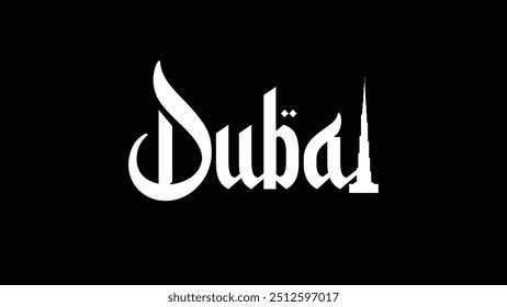 Dubai text style font vector design